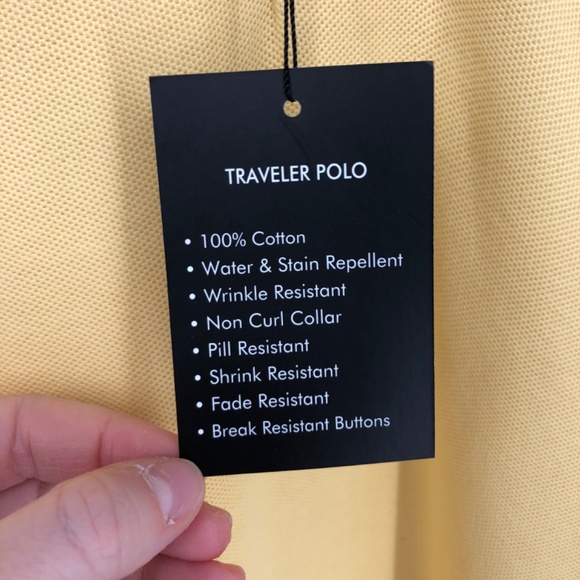 Jos A Bank Mens‎ Traveler Polo Size 2XLT Butter Yellow Short Sleeve Nwt - Picture 5 of 14